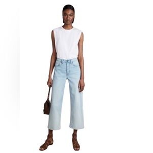 Banana Republic light wash high rise wide leg cropped jeans